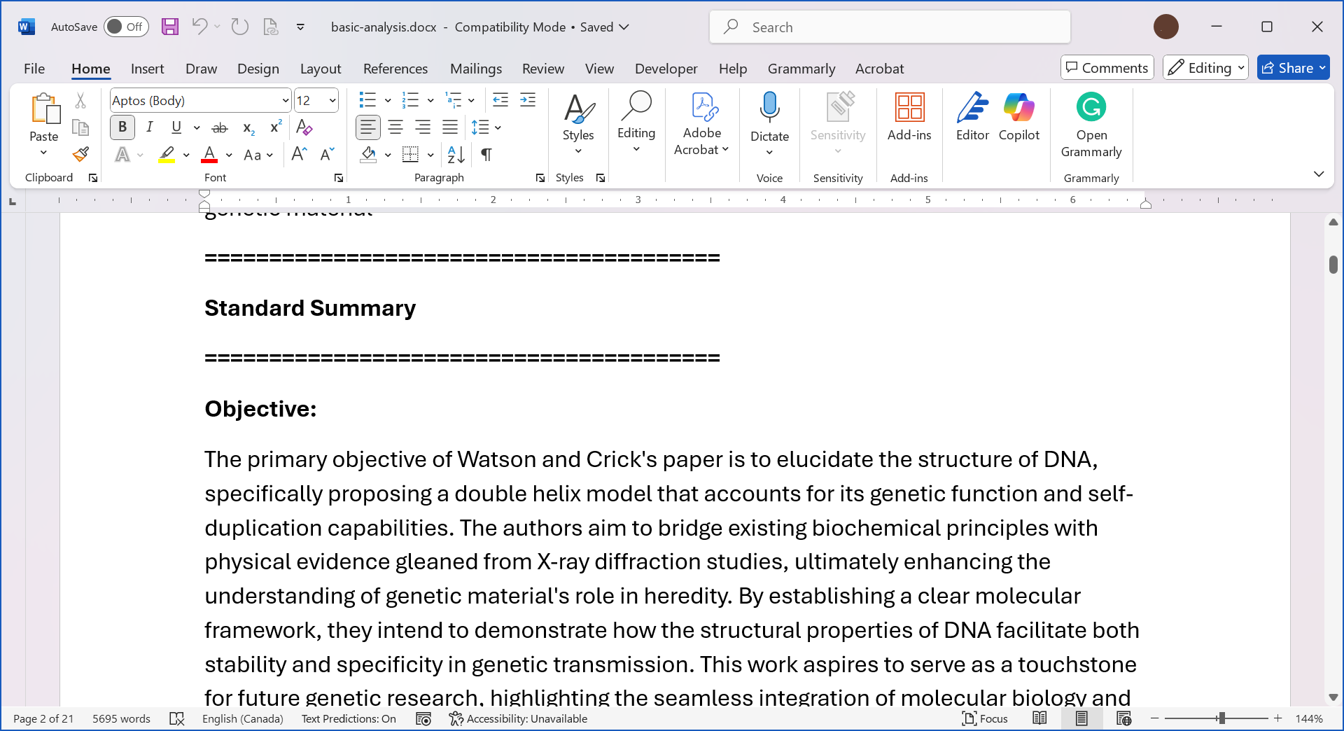 Preview of DOCX report export