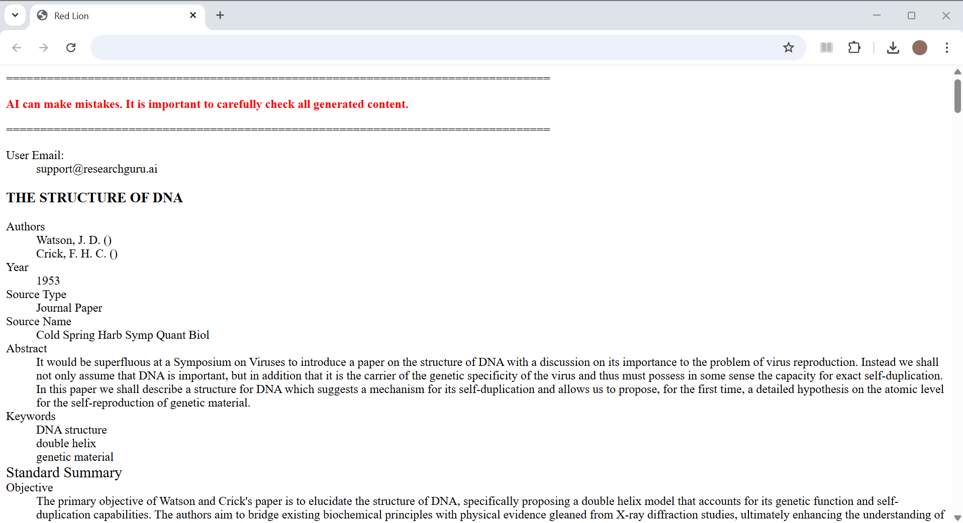 Preview of HTML report export